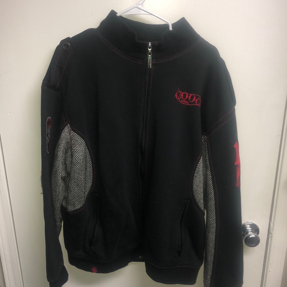 Used Men’s Coogi XL Jacket. Black, Gray & Red with Red Lining